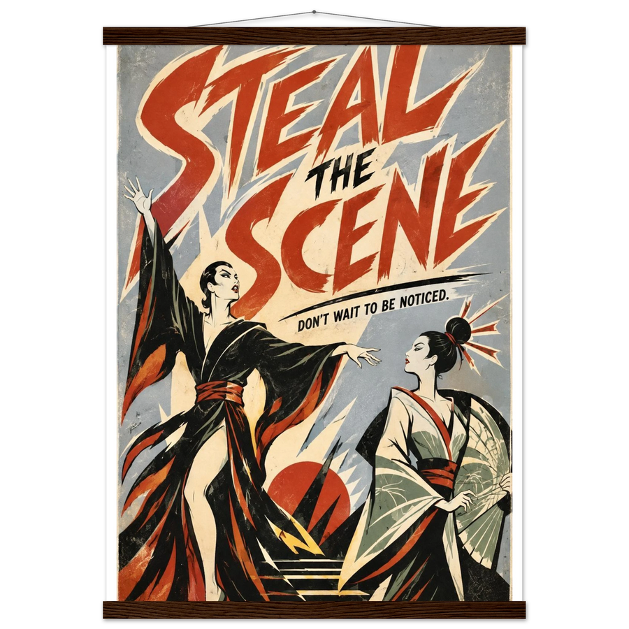 STEAL THE SCENE, magnetic hanger, dark wood wall hanger