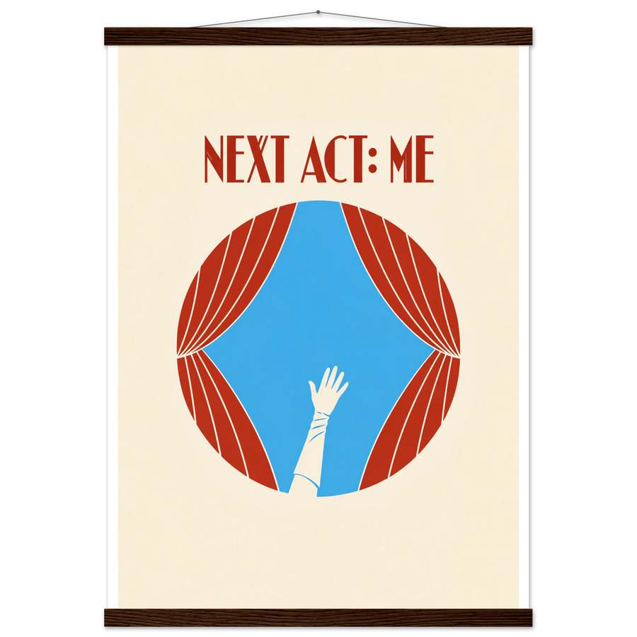 NEXT ACT: ME, magnetic hanger, dark wood wall hanger