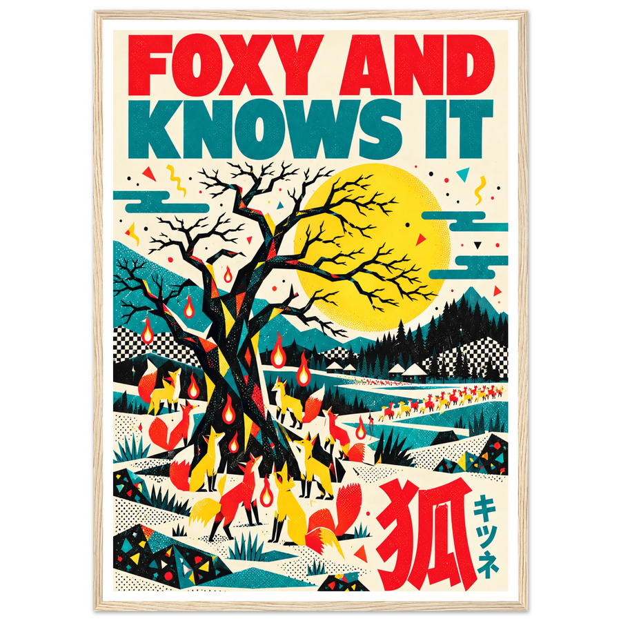FOXY AND KNOWS IT, wooden frame, wood frame