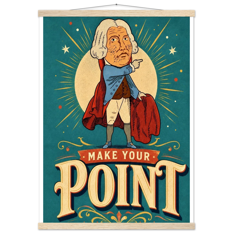 MAKE YOUR POINT, magnetic hanger, natural wood wall hanger