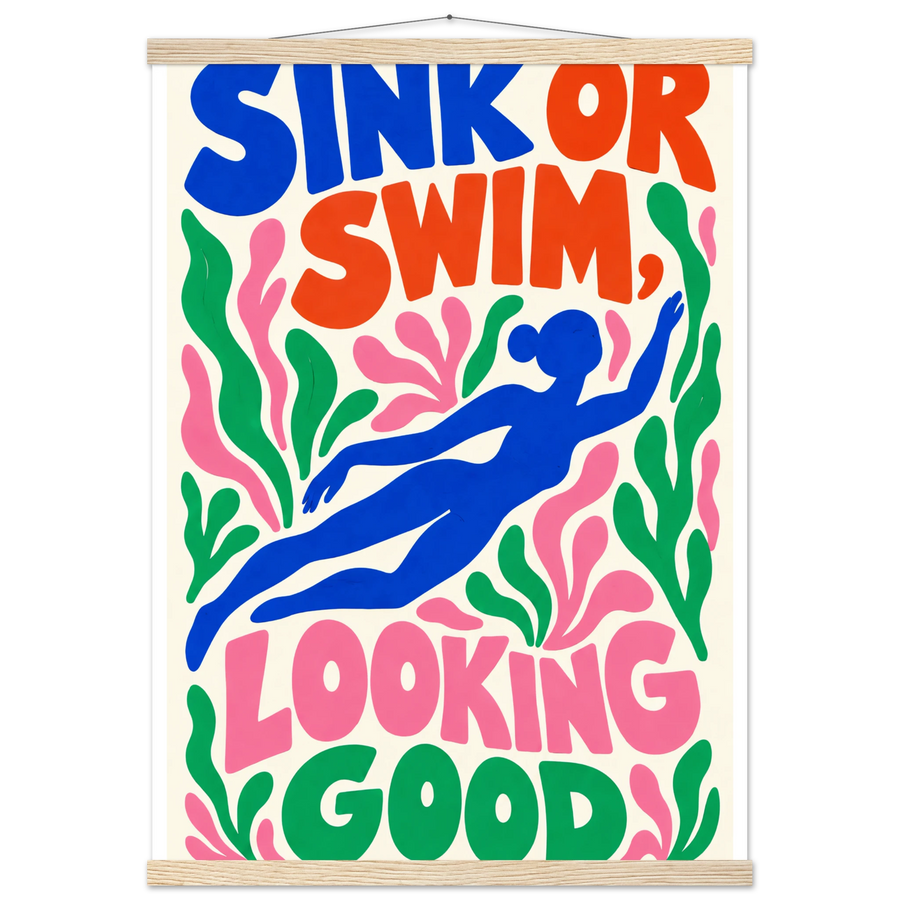 SINK OR SWIM, LOOKING GOOD, magnetic hanger, natural wood wall hanger