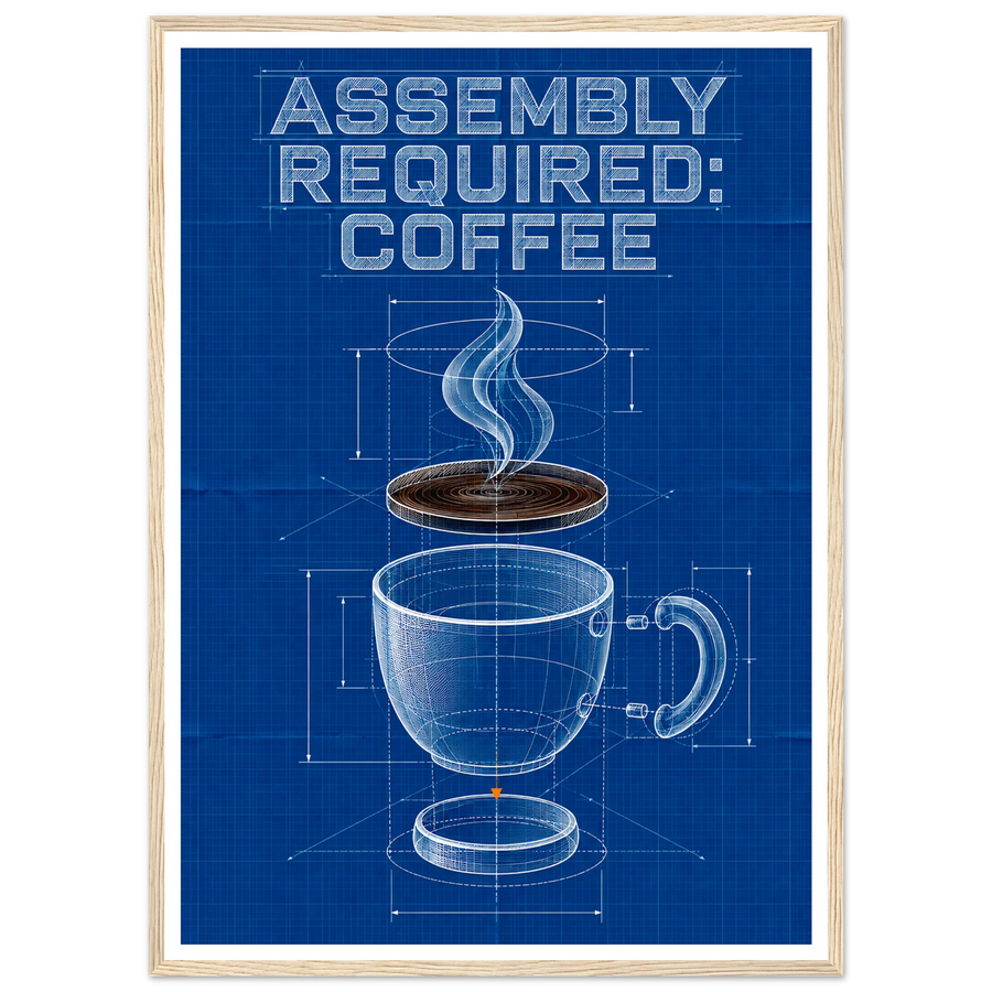 ASSEMBLY REQUIRED: COFFEE, wooden frame, wood frame