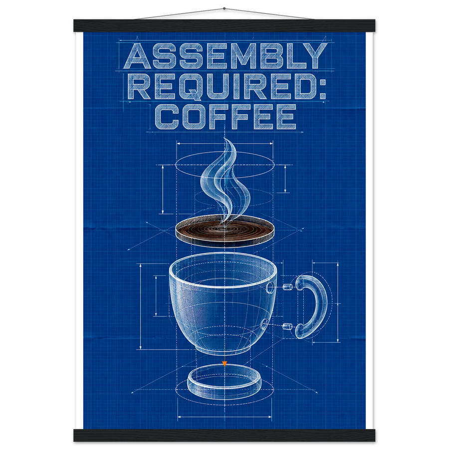 ASSEMBLY REQUIRED: COFFEE, magnetic hanger, black wall hanger