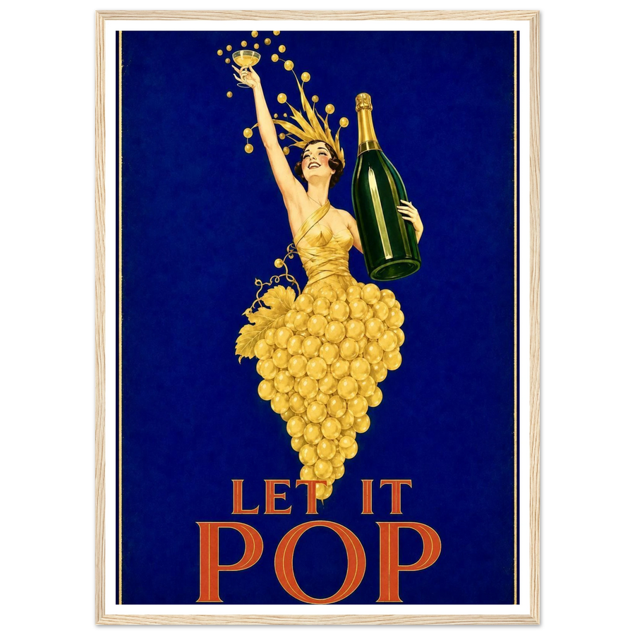 LET IT POP, wooden frame, wood frame