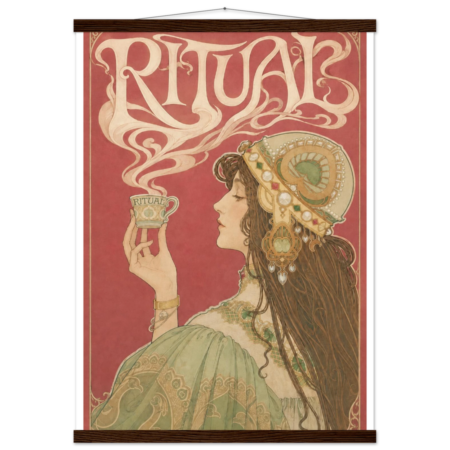 RITUAL, magnetic hanger, dark wood wall hanger