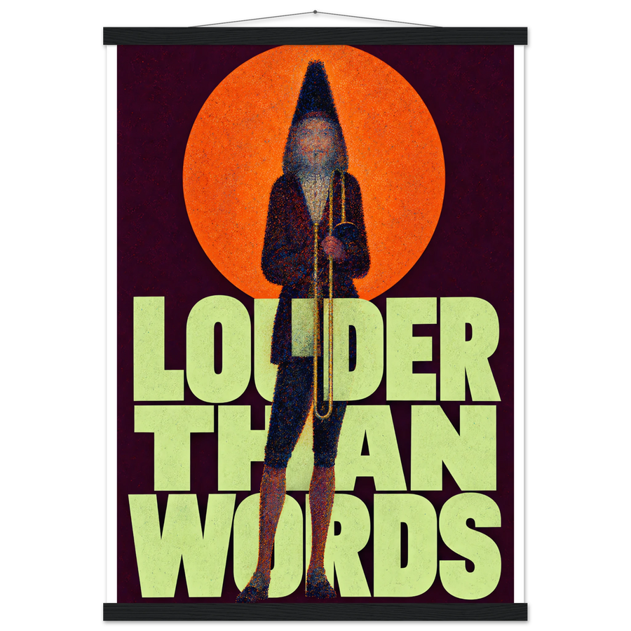 LOUDER THAN WORDS, magnetic hanger, black wall hanger