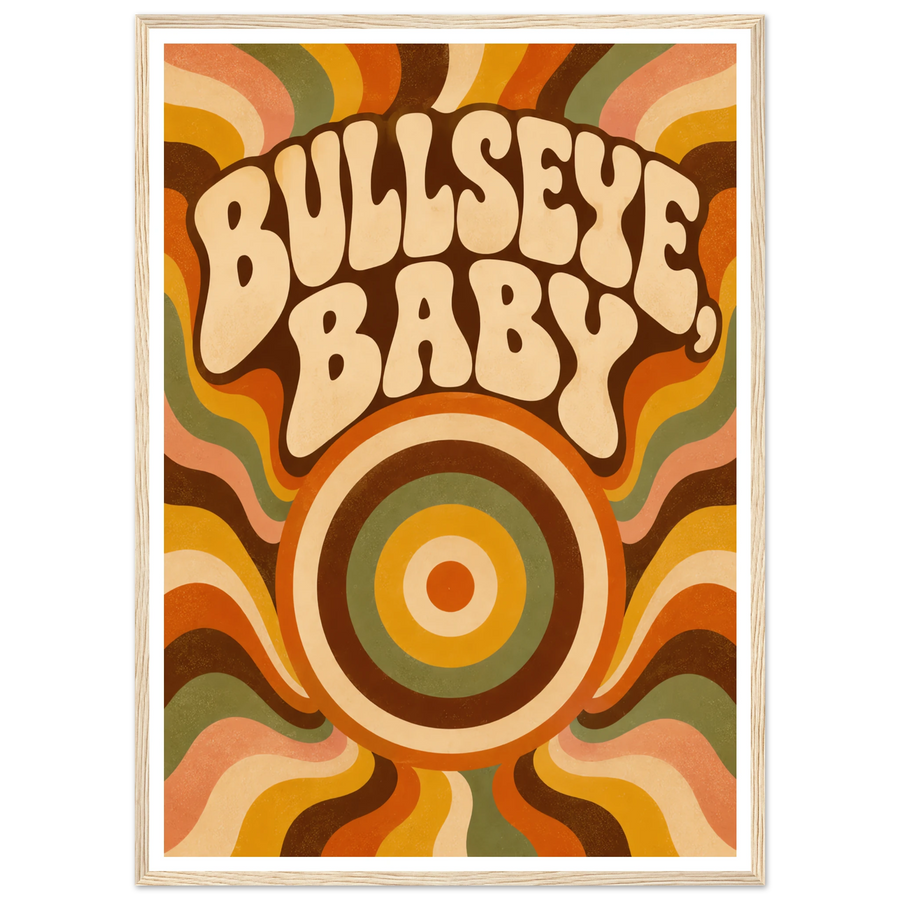 BULLSEYE, BABY, wooden frame, wood frame