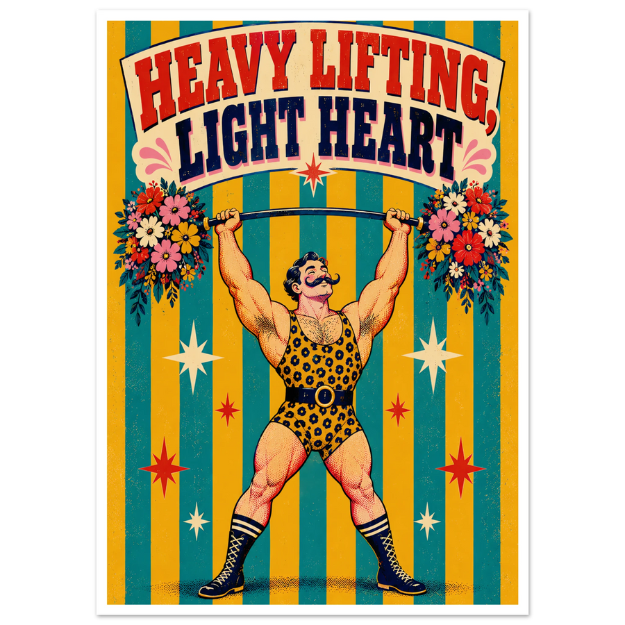 HEAVY LIFTING, LIGHT HEART, print only