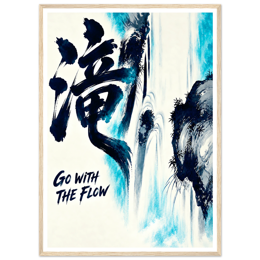 GO WITH THE FLOW, wooden frame, wood frame