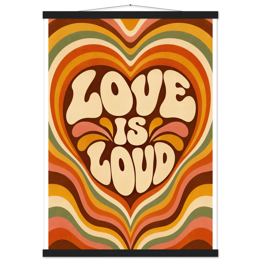 LOVE IS LOUD, magnetic hanger, black wall hanger