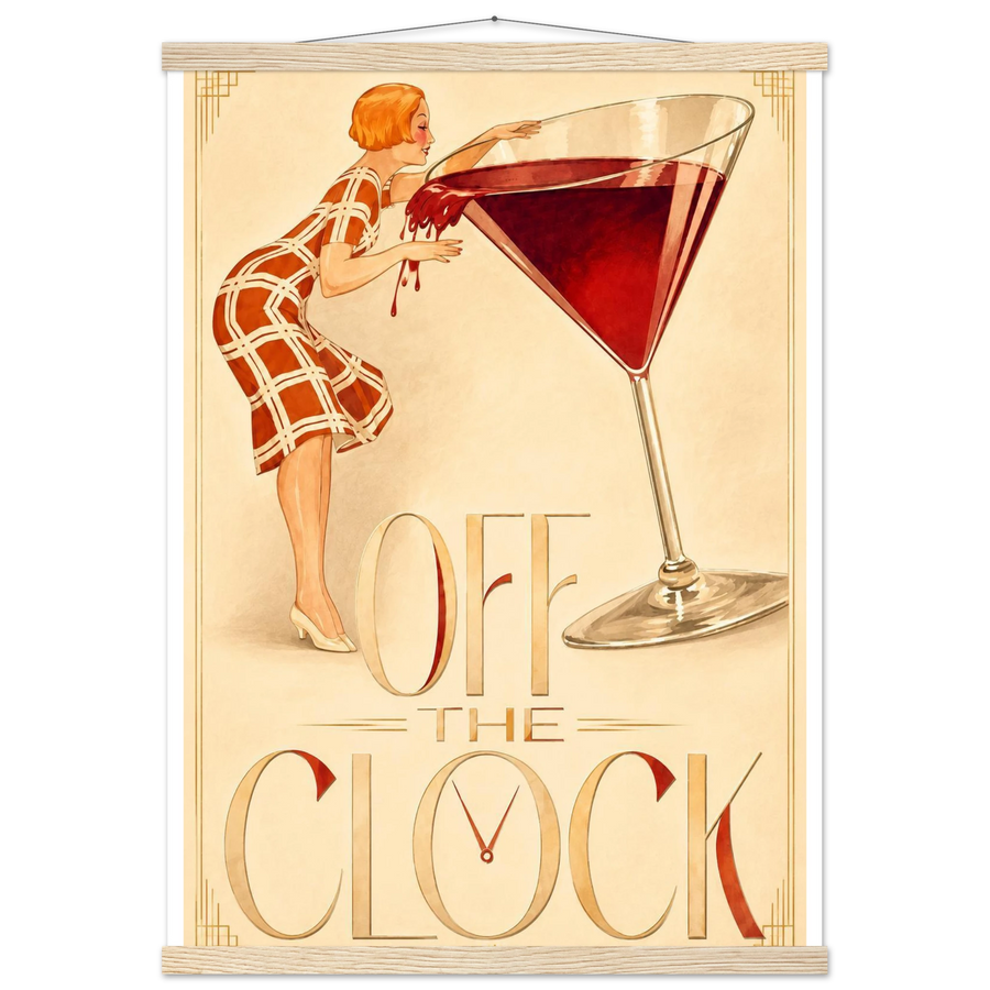 OFF THE CLOCK, magnetic hanger, natural wood wall hanger