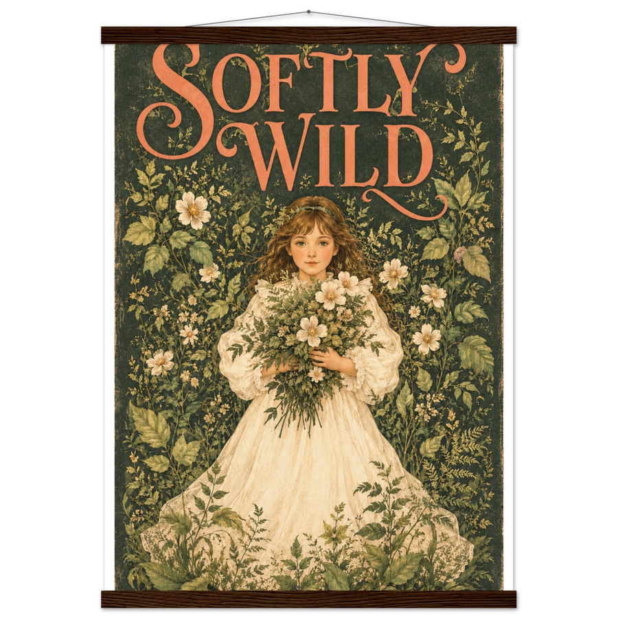SOFTLY WILD, magnetic hanger, dark wood wall hanger