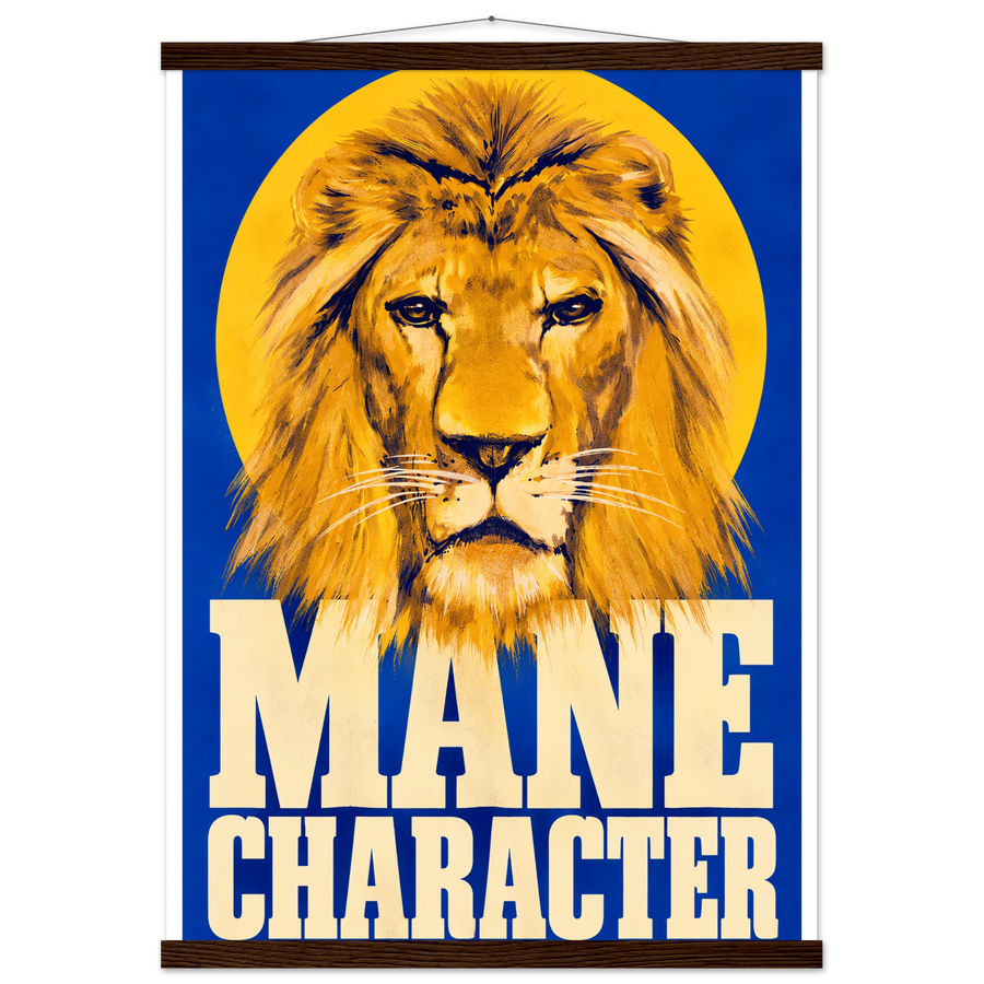 MANE CHARACTER, magnetic hanger, dark wood wall hanger