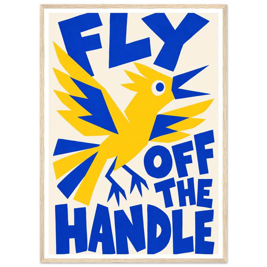 FLY OFF THE HANDLE, wooden frame, wood frame