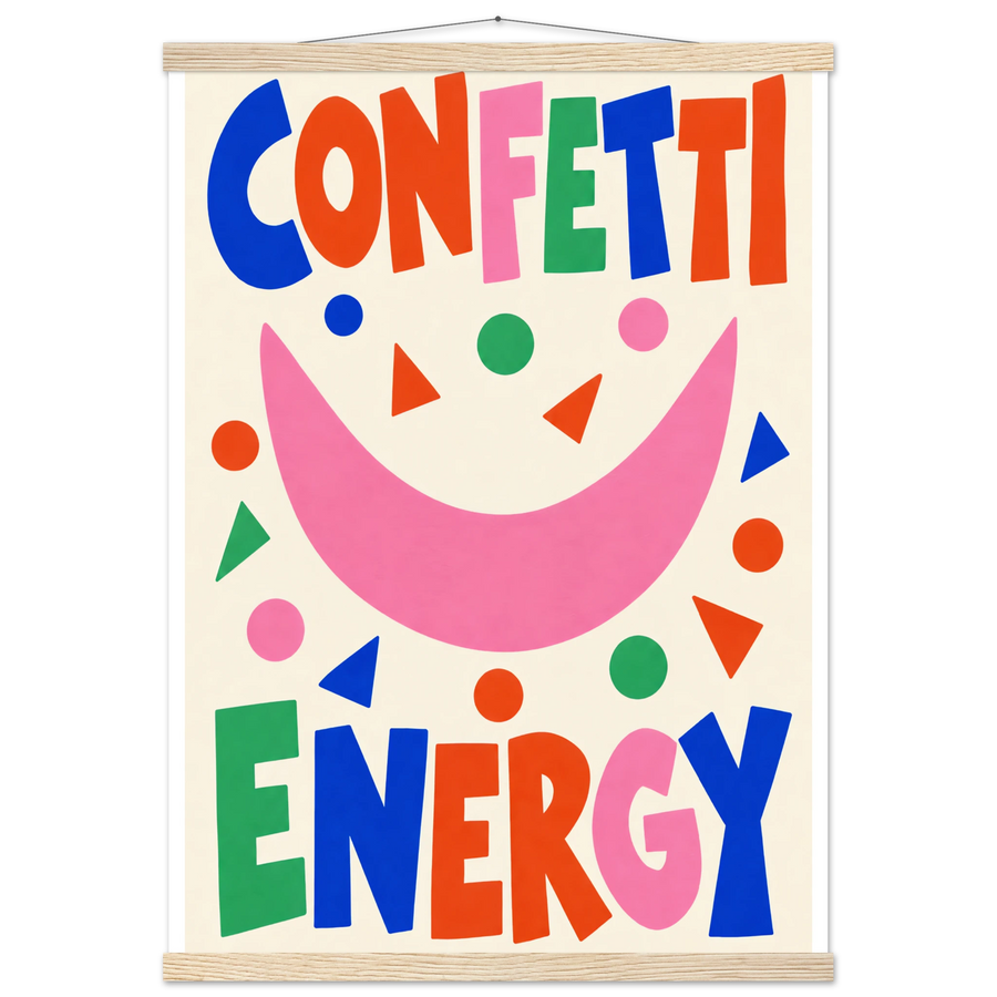 CONFETTI ENERGY, magnetic hanger, natural wood wall hanger