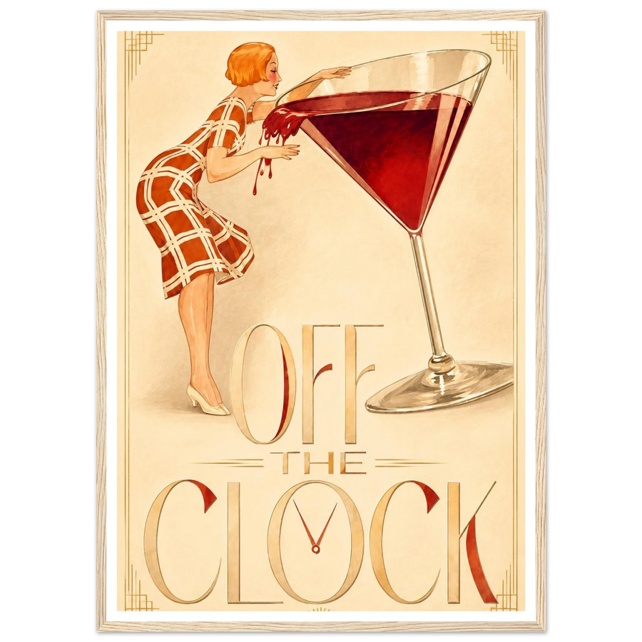 OFF THE CLOCK, wooden frame, wood frame