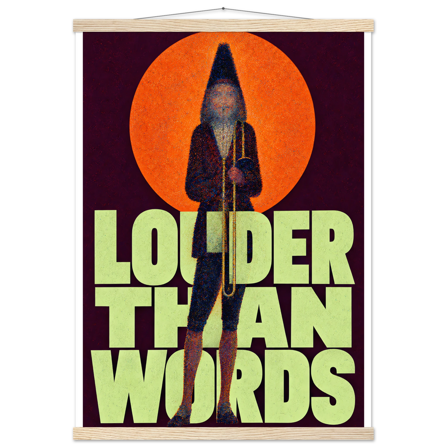 LOUDER THAN WORDS, magnetic hanger, natural wood wall hanger
