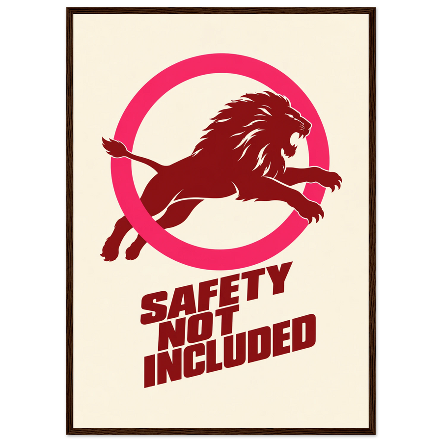 SAFETY NOT INCLUDED, wooden frame, dark wood frame