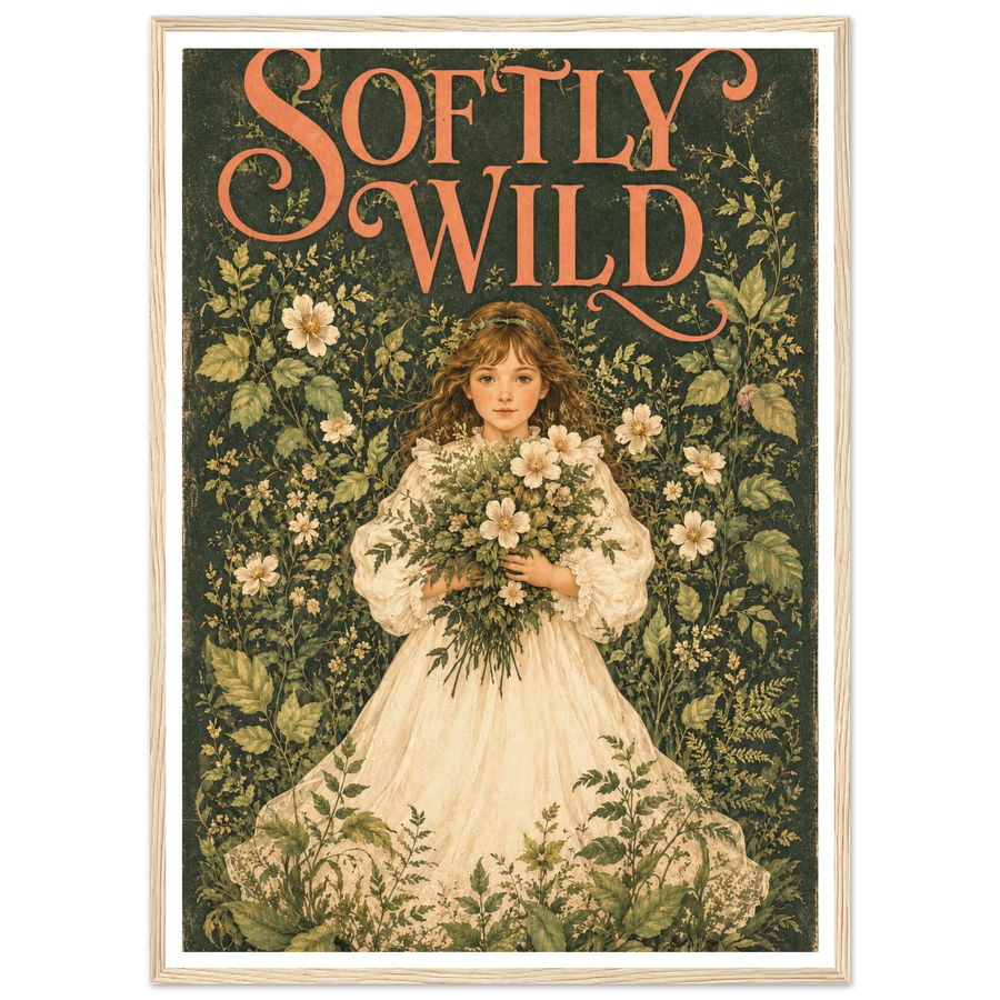 SOFTLY WILD, wooden frame, wood frame