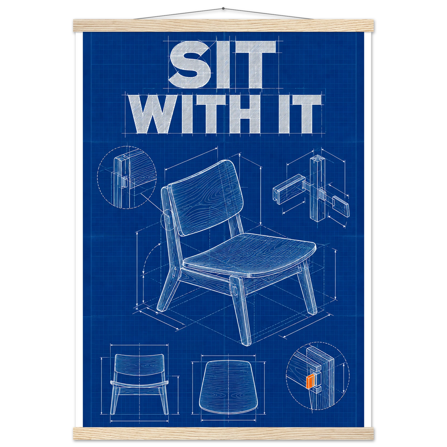 SIT WITH IT, magnetic hanger, natural wood wall hanger