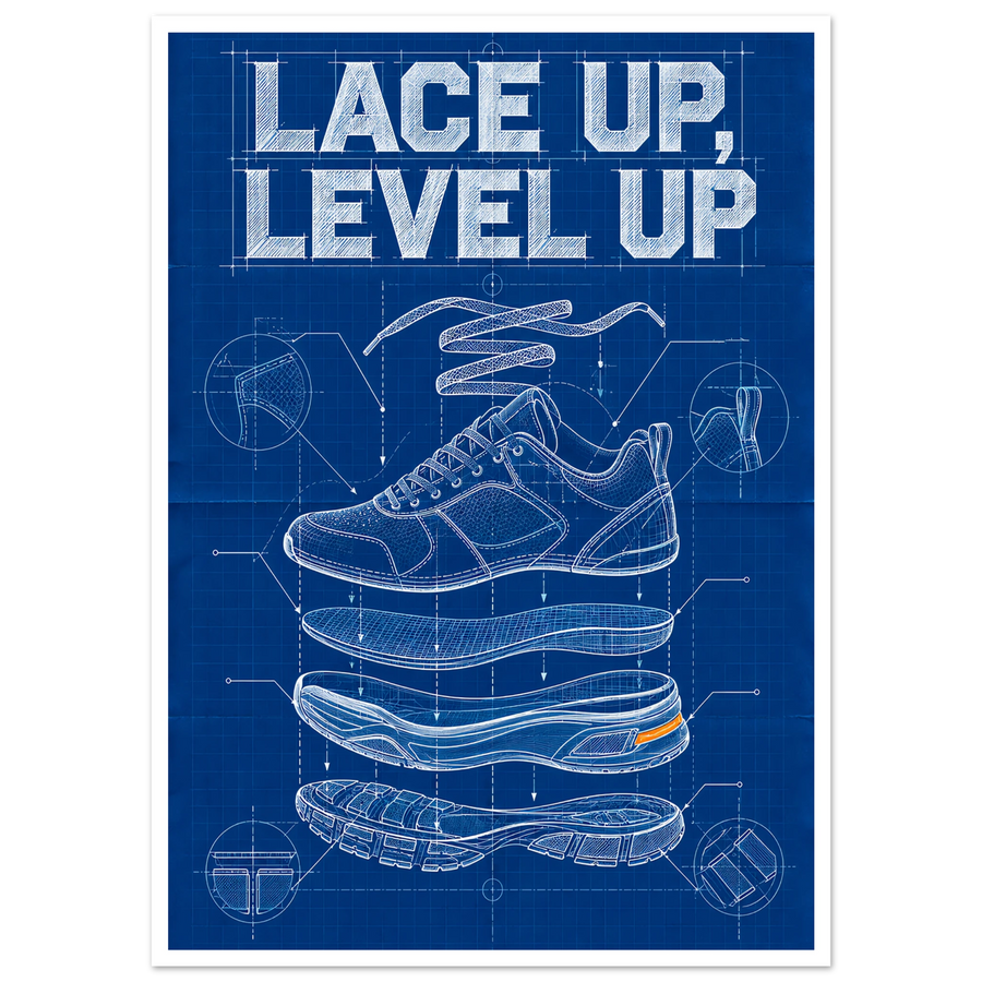 LACE UP, LEVEL UP, print only