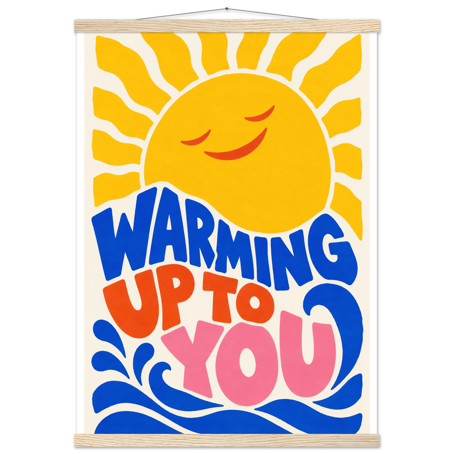 WARMING UP TO YOU, magnetic hanger, natural wood wall hanger