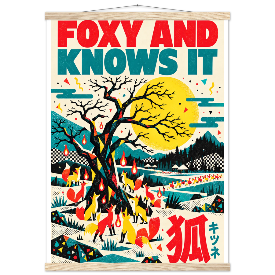 FOXY AND KNOWS IT, magnetic hanger, natural wood wall hanger