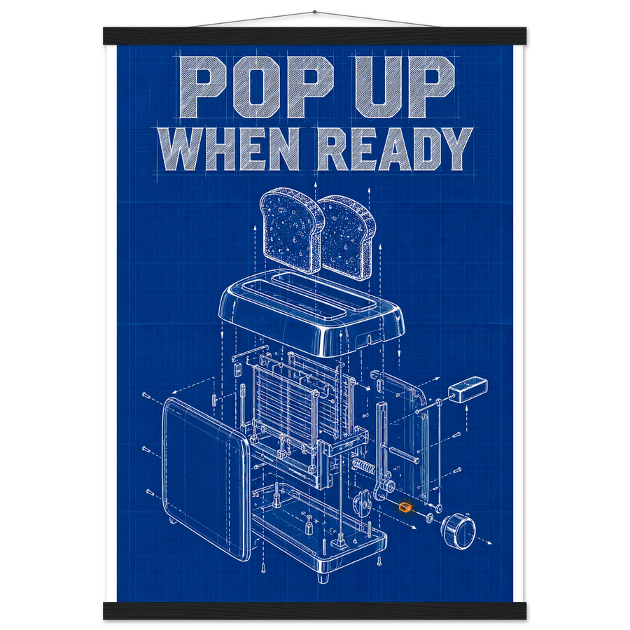 POP UP WHEN READY, magnetic hanger, black wall hanger