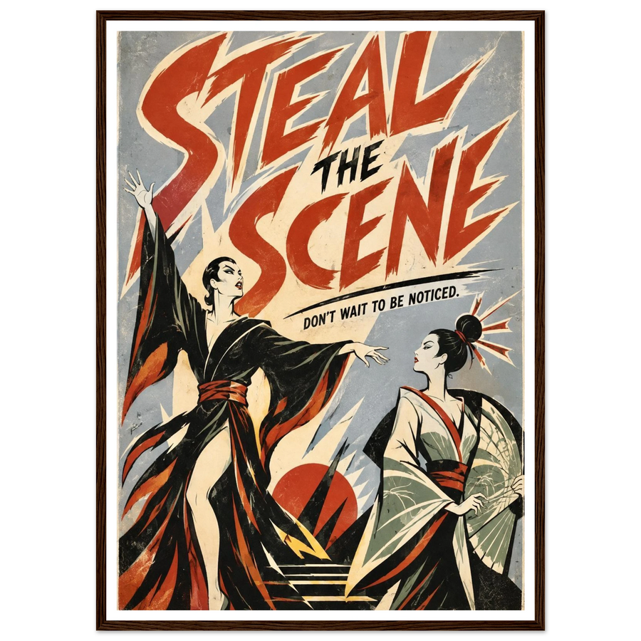 STEAL THE SCENE, wooden frame, dark wood frame