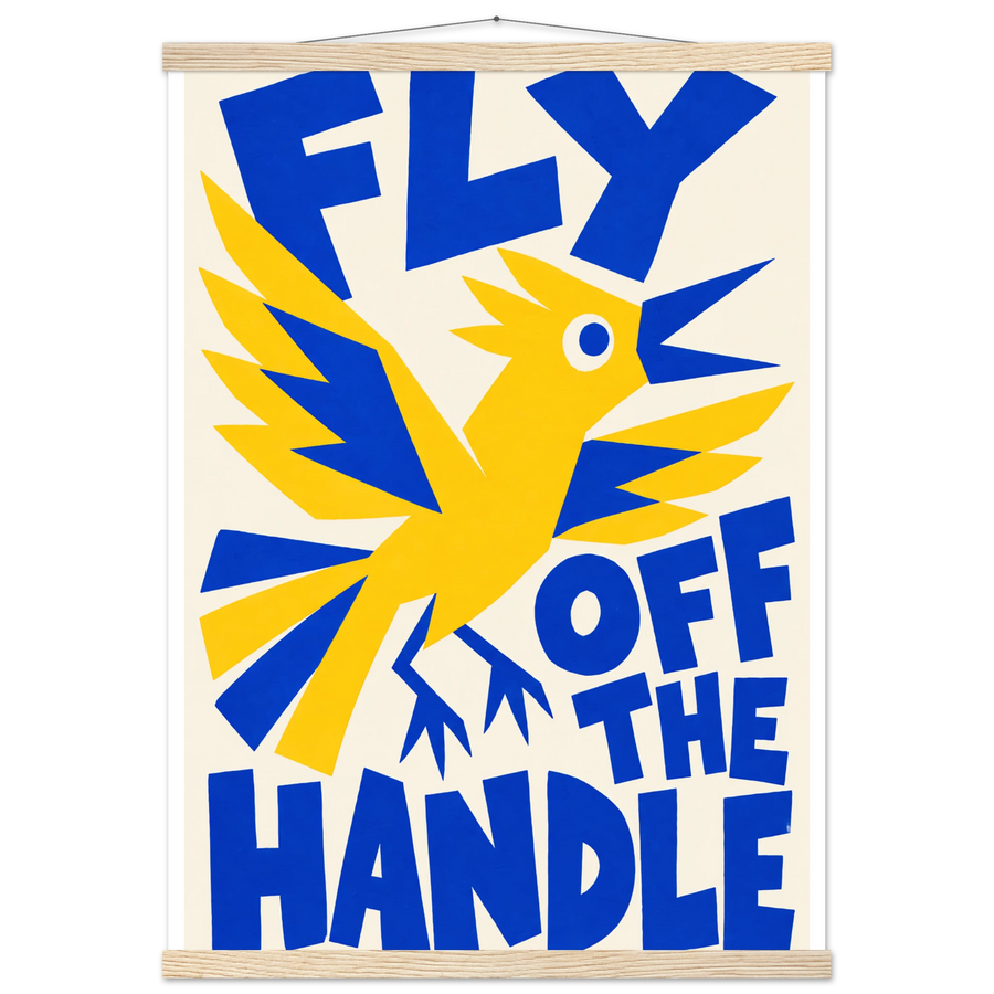 FLY OFF THE HANDLE, magnetic hanger, natural wood wall hanger