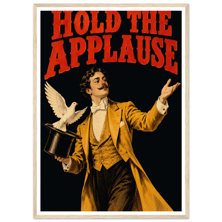 HOLD THE APPLAUSE, wooden frame, wood frame