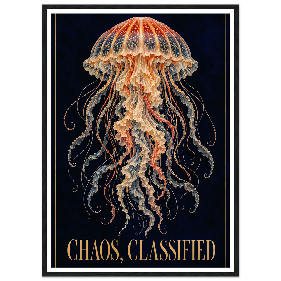 CHAOS, CLASSIFIED, wooden frame, black frame