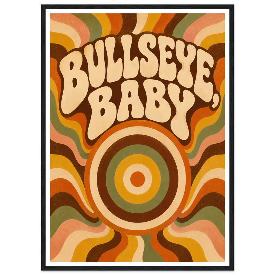 BULLSEYE, BABY, wooden frame, black frame
