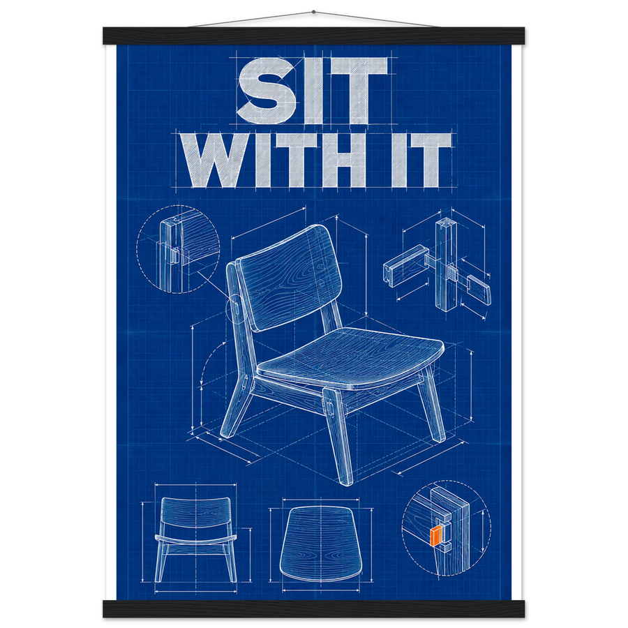 SIT WITH IT, magnetic hanger, black wall hanger
