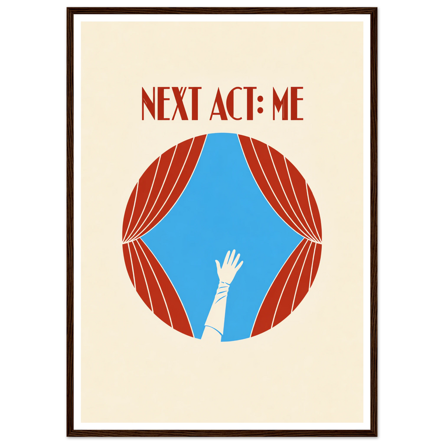 NEXT ACT: ME, wooden frame, dark wood frame