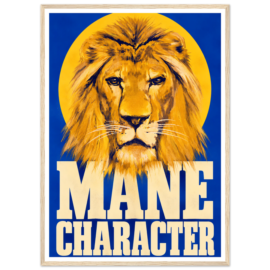 MANE CHARACTER, wooden frame, wood frame