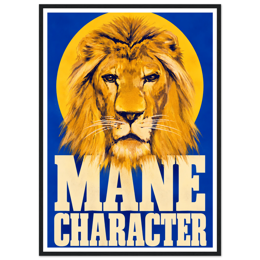 MANE CHARACTER, wooden frame, black frame