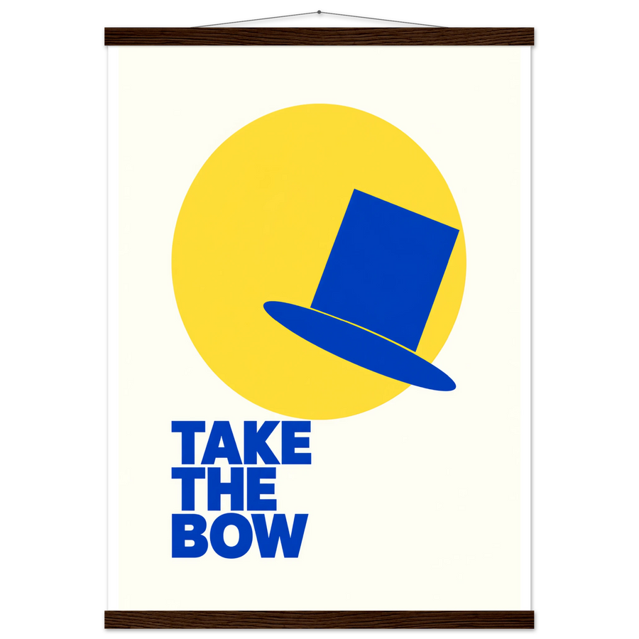 TAKE THE BOW, magnetic hanger, dark wood wall hanger