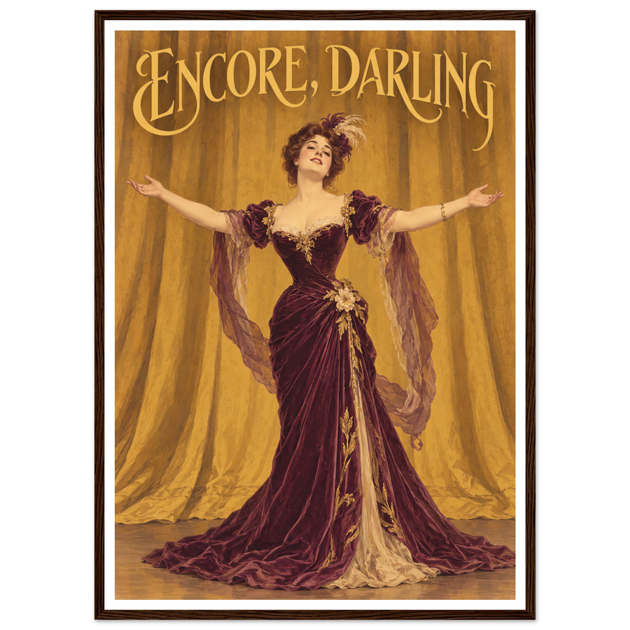 ENCORE, DARLING, wooden frame, dark wood frame