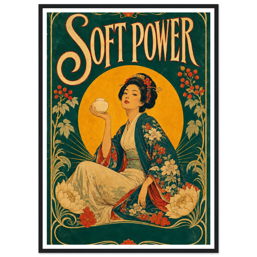 SOFT POWER, wooden frame, black frame
