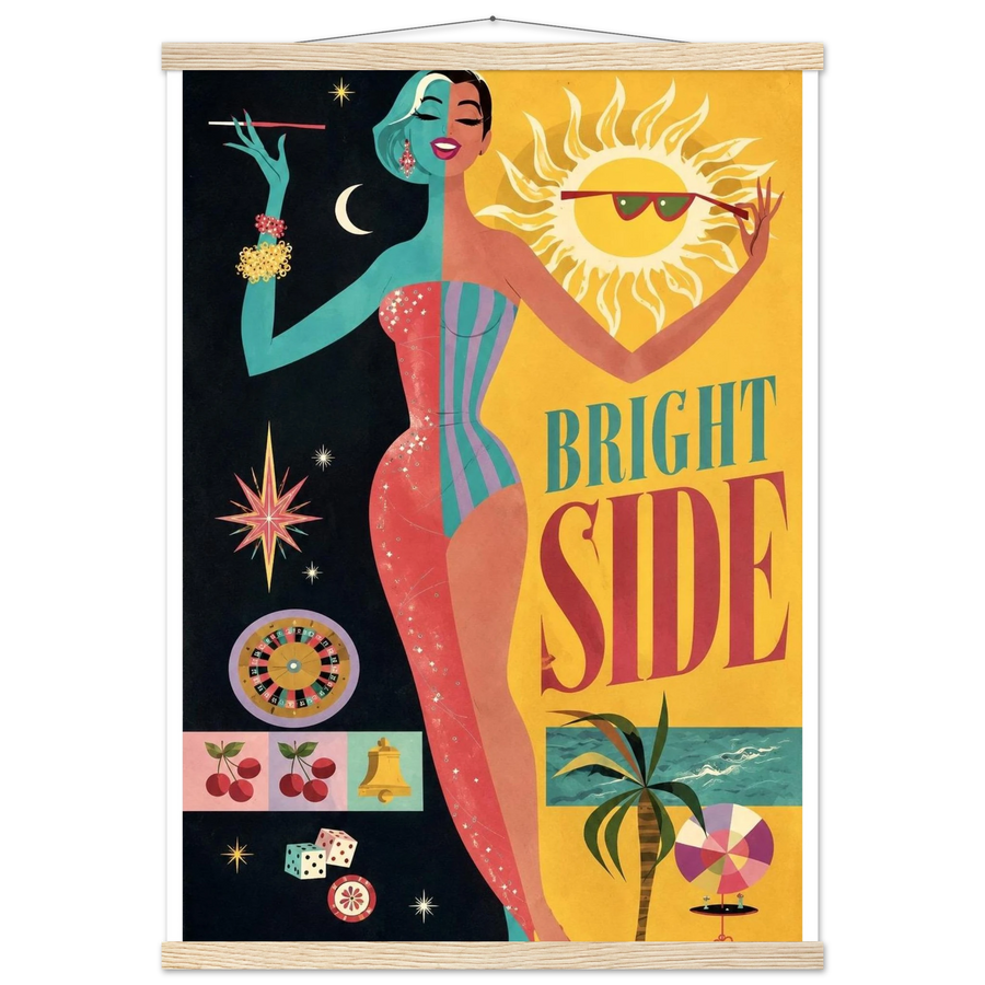 BRIGHT SIDE, magnetic hanger, natural wood wall hanger