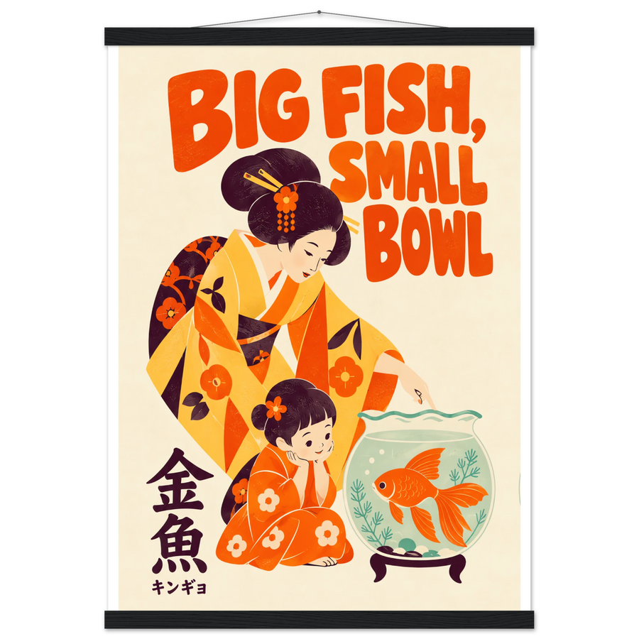 BIG FISH, SMALL BOWL, magnetic hanger, black wall hanger