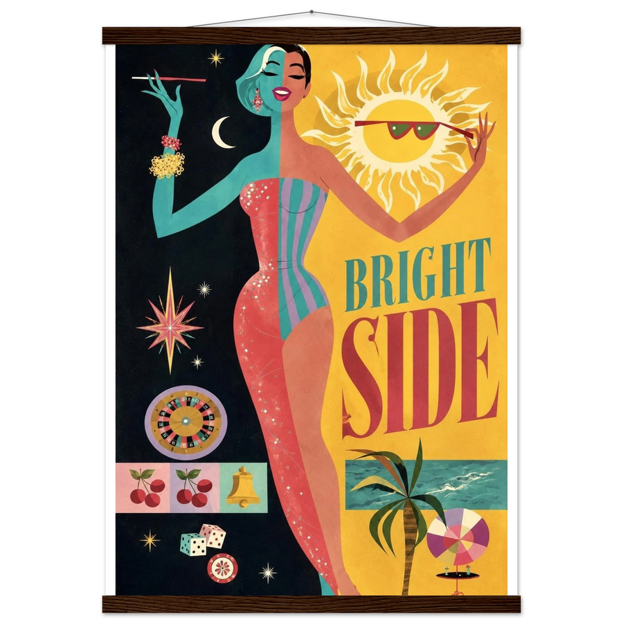BRIGHT SIDE, magnetic hanger, dark wood wall hanger
