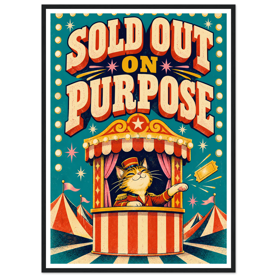 SOLD OUT ON PURPOSE, wooden frame, black frame