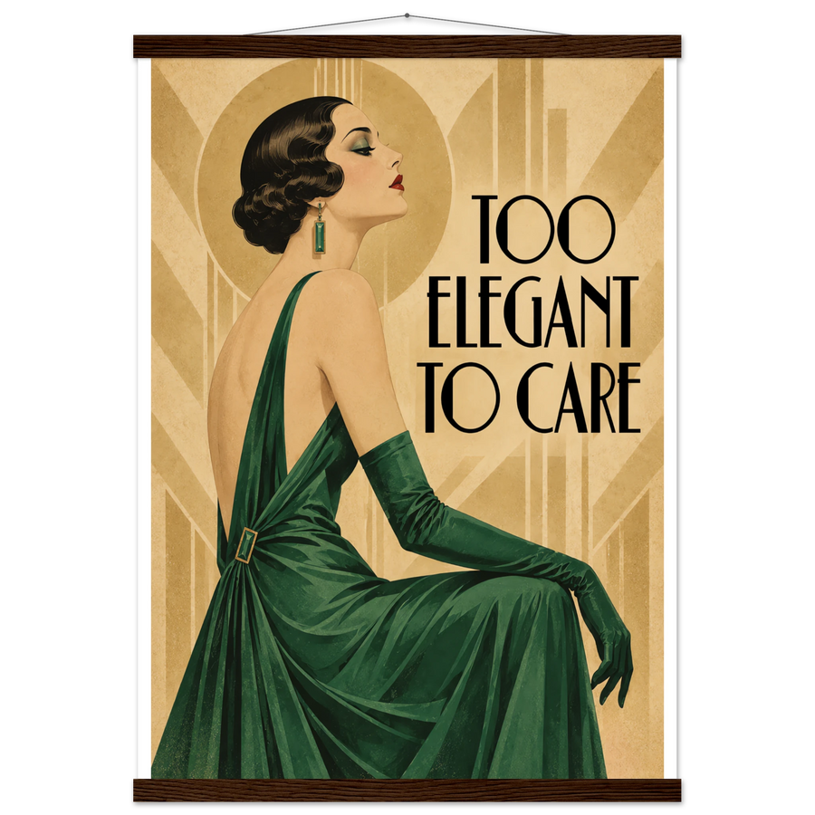 TOO ELEGANT TO CARE, magnetic hanger, dark wood wall hanger