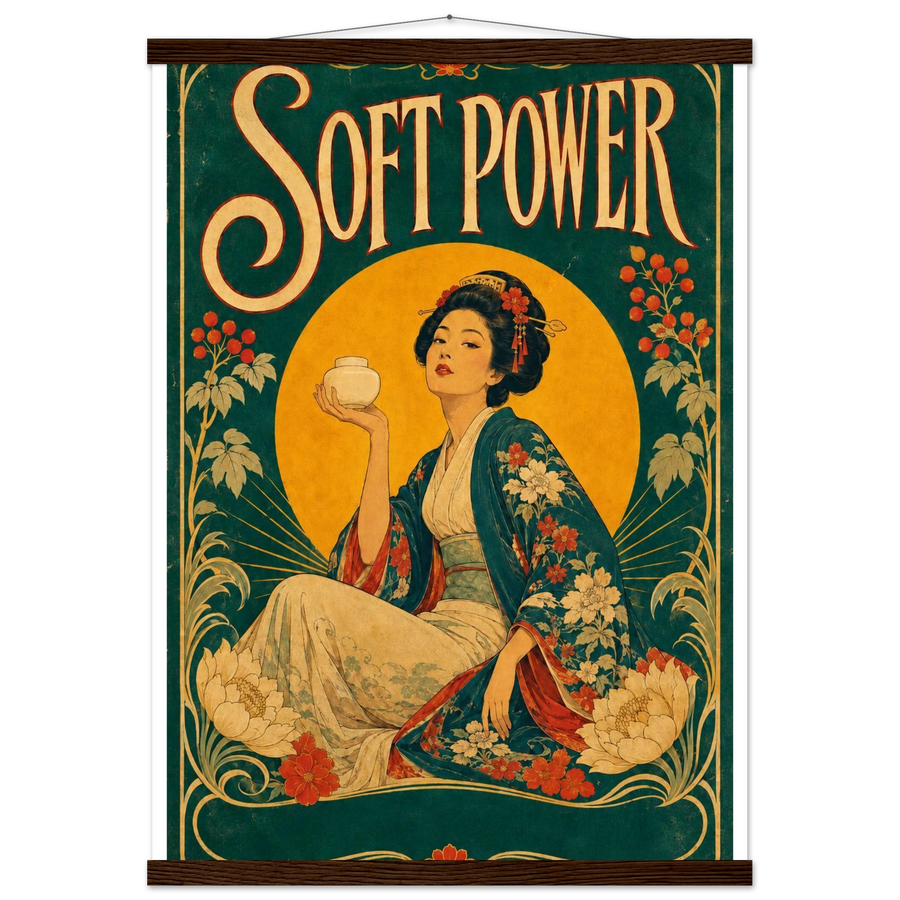SOFT POWER, magnetic hanger, dark wood wall hanger