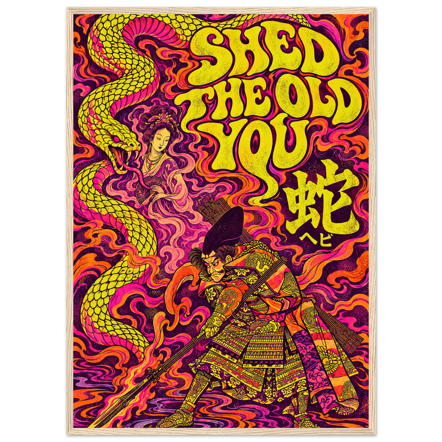 SHED THE OLD YOU, wooden frame, wood frame