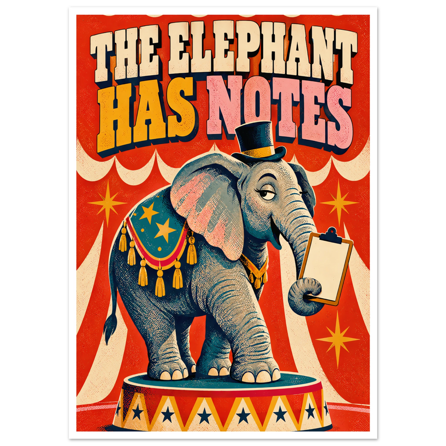 THE ELEPHANT HAS NOTES, print only