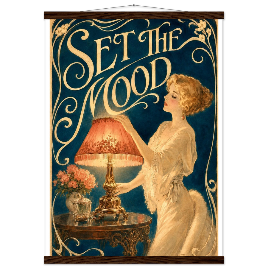 SET THE MOOD, magnetic hanger, dark wood wall hanger