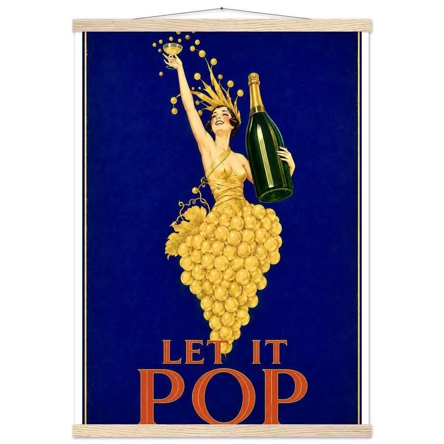 LET IT POP, magnetic hanger, natural wood wall hanger